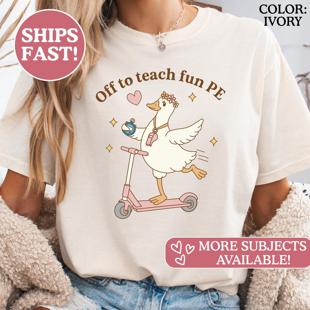 Comfort Colors Pe Teacher Gym Squad Retro School Coach Tee Educator