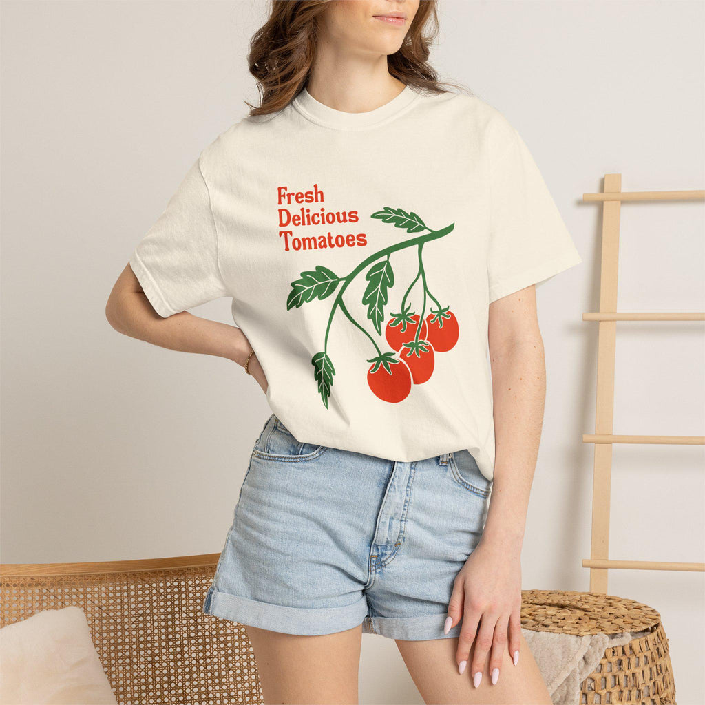 Fresh Delicious Tomatoes Tomato Vine Red Green Produce Tee Fdt