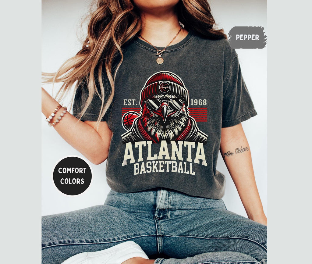 Atlanta Basketball Comfort Colors Georgia Sports Tee Game Day Basketball Hawk Fan