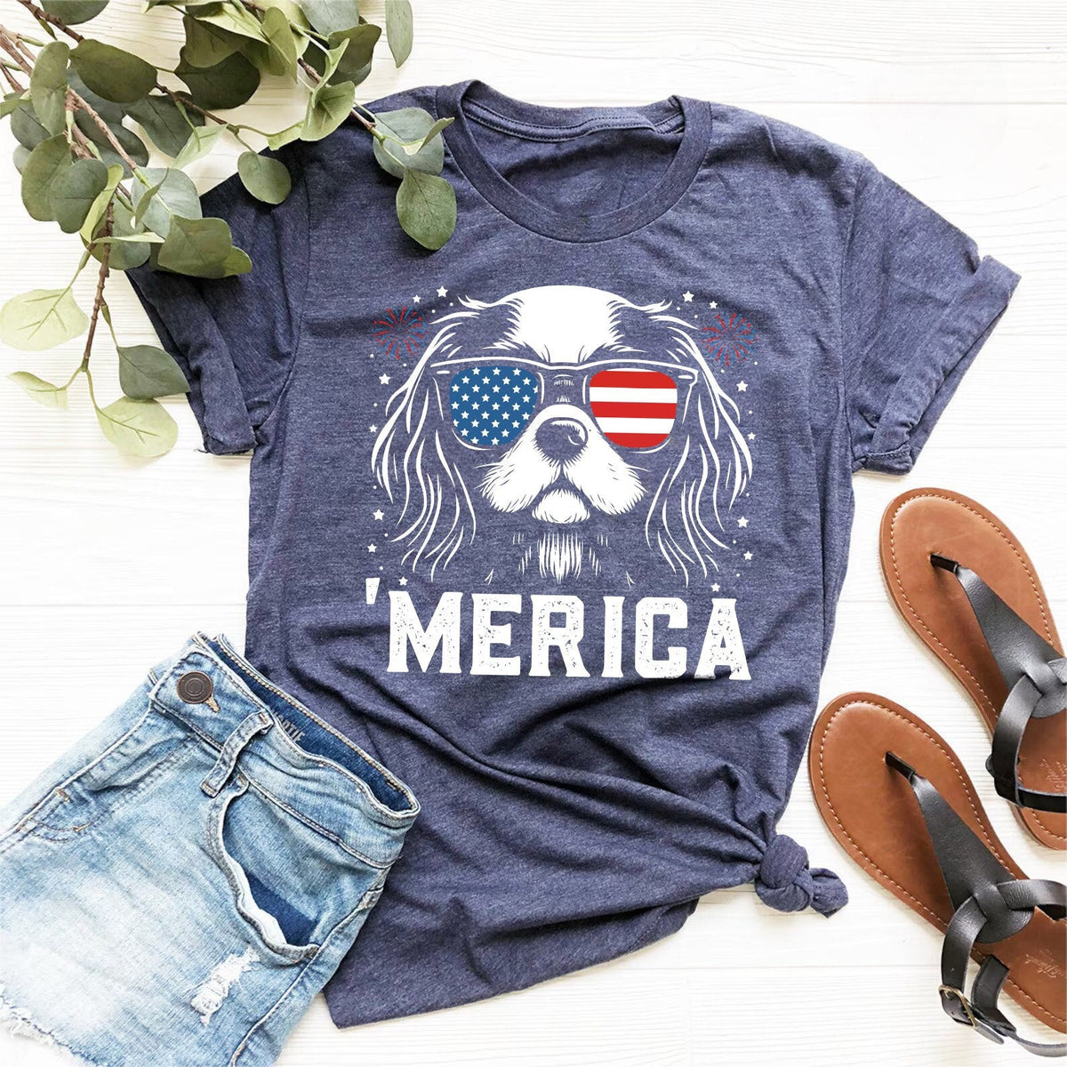 Cavalier King Charles Merica 4th July Cavalier Tee Patriotic Cavalier Usa Dog Lover Cavalier Mom