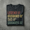 Personalized Dad Grandpa Father'S Day Husband Father Grandpa Legend Grandfather Custom Dates Dad Birthday