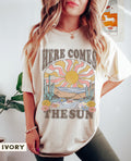 Here Comes Sun Comfort Colors Retro Desert Sunset Boho Western