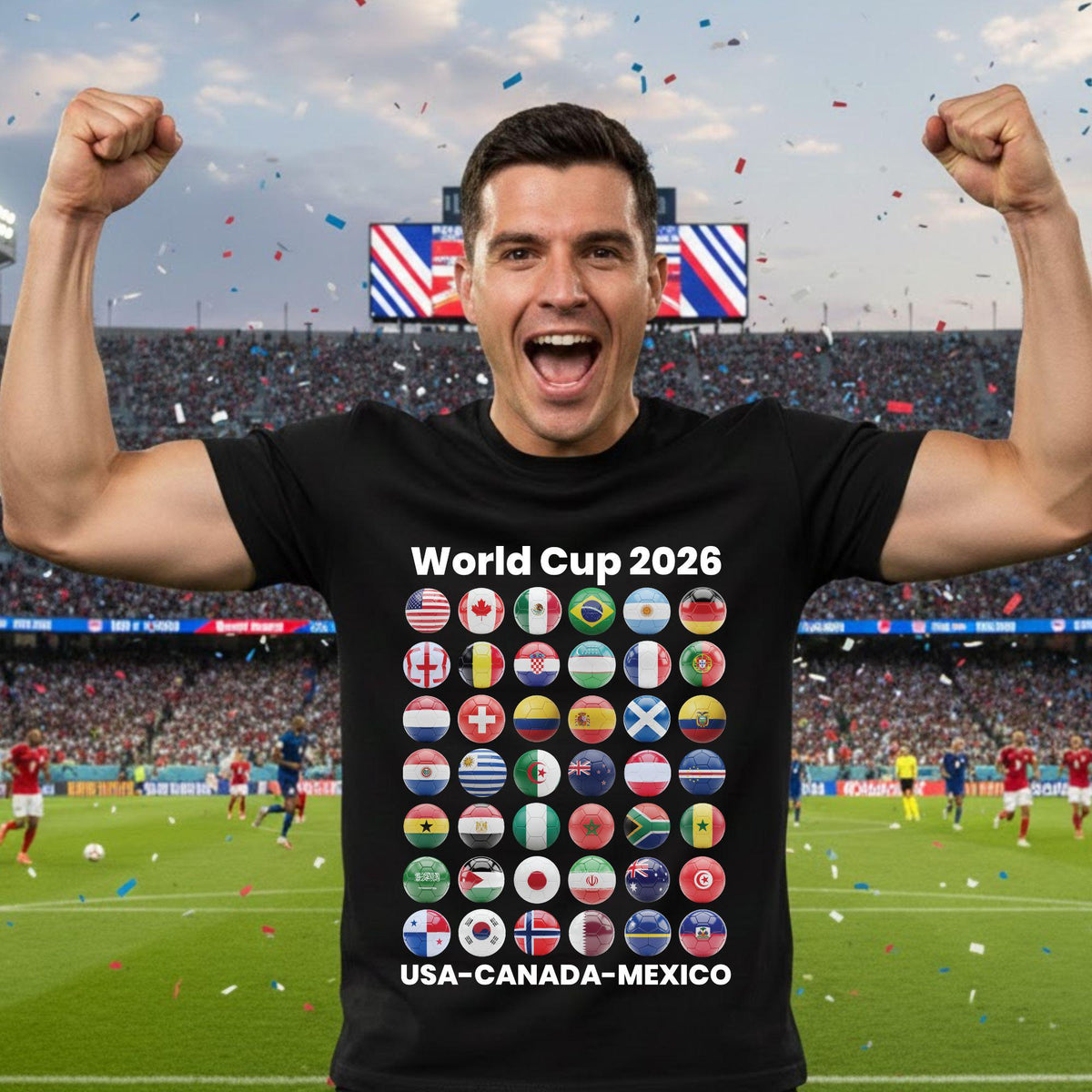 Soccer World Cup 2026 Country Ball Football Fan Game Day Tees Sports
