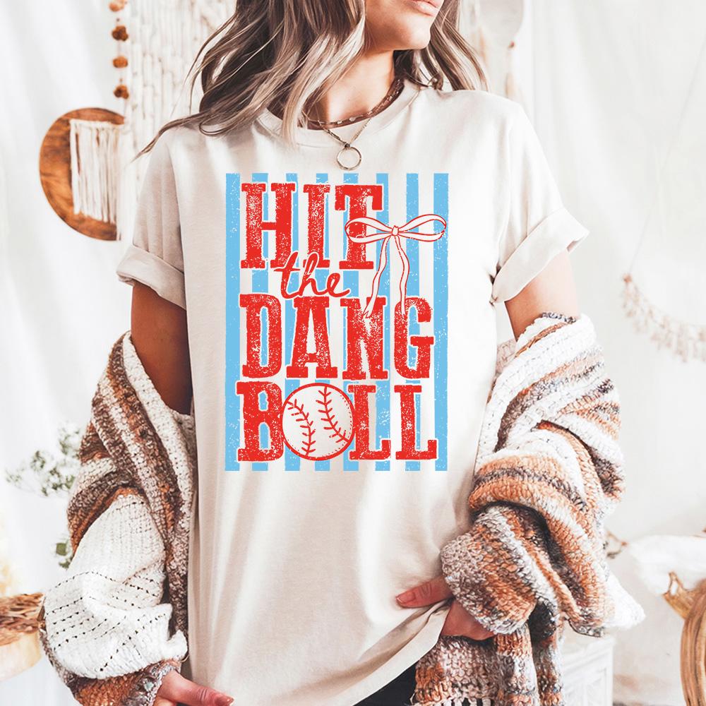 Hit Dang Ball Comfort Colors Baseball Lover Sports Mom Tee Baseball Game Baseball Tailgating Baseball Game