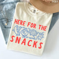 Comfort Colors Here Snacks Doodle Yay Team Go Sports Baseball Tee