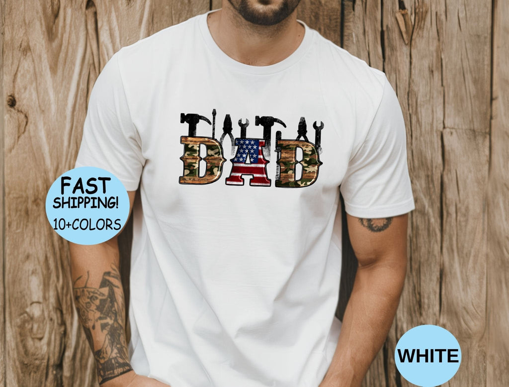 4th July Dad Father'S Day Usa Flag Handyman Dad Usa Flag Dad Patriotic Dad Tee Birthday Dad
