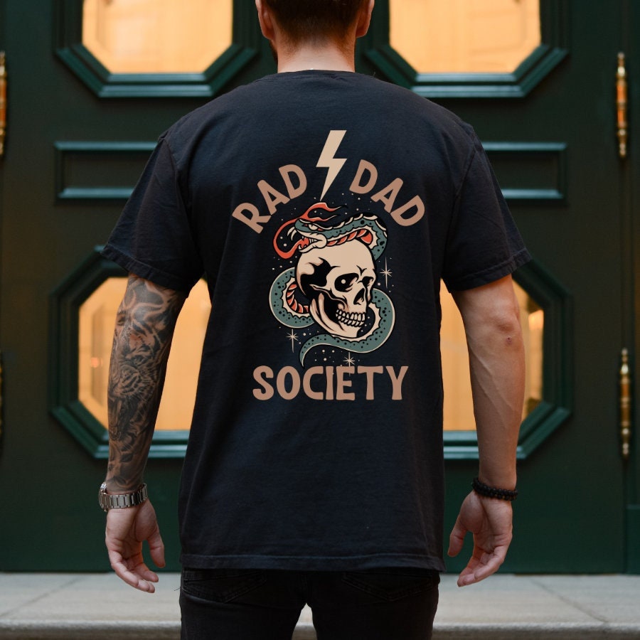 Rad Dad Society Dad Club Dad Life Tee First Fathers Day Dad Papa Husband Daddy