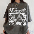 Gangster Cats Vintage Black Cat Tee Retro Streetwear Cat Oversized Cat Lover