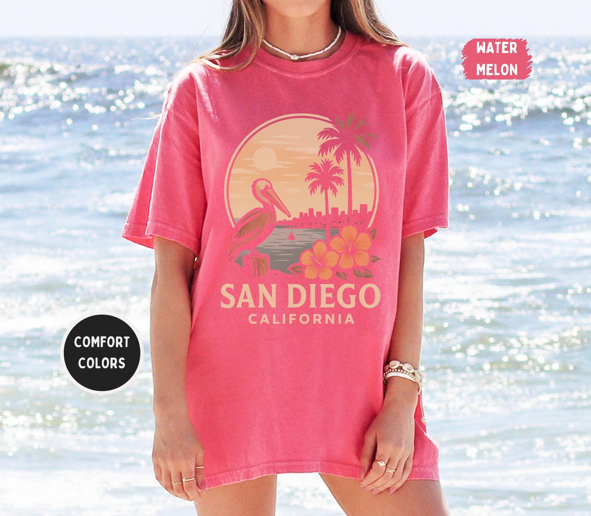 Vintage San Diego California Comfort Colors Tee Retro Vintage Beach Lover
