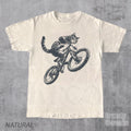 Cat Riding Bicycle Kitten Cat Lover Tee Bikers Cat Parents