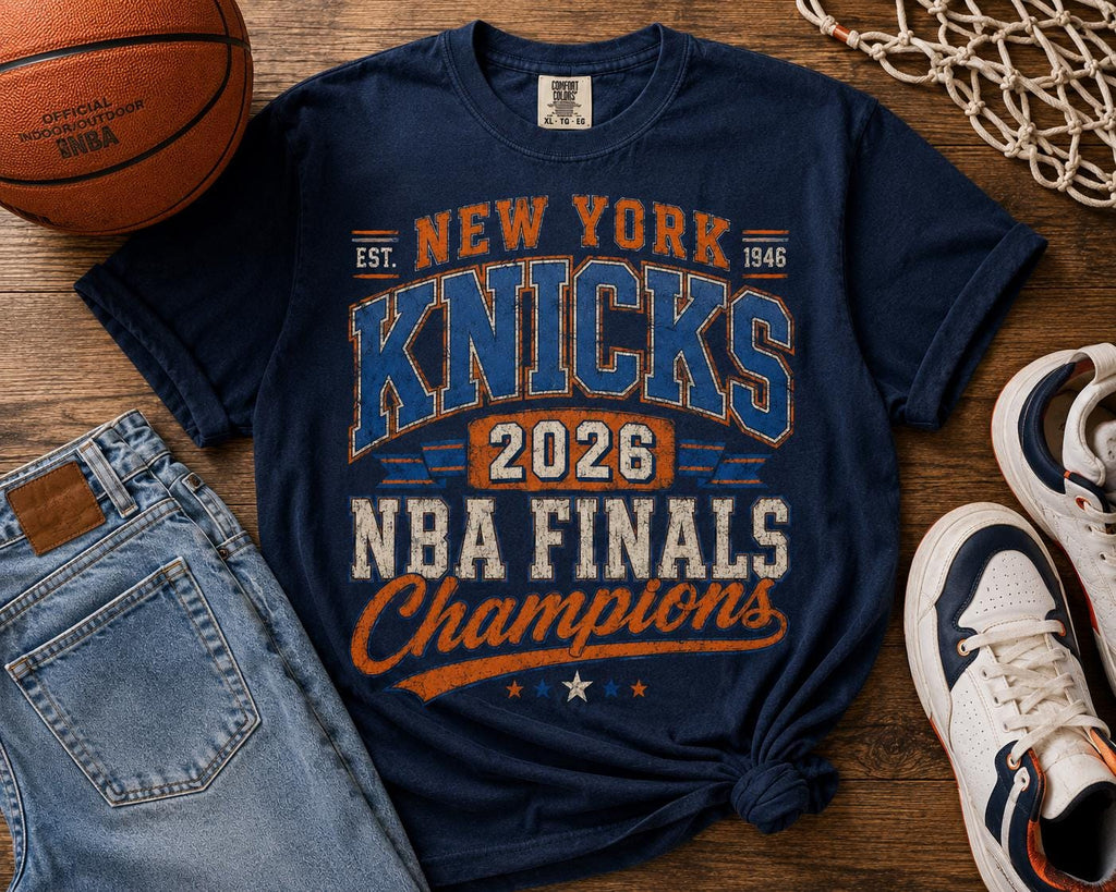 Vintage York Basketball Champions 2026 Retro Varsity Basketball Fan Tee Nyc Basketball