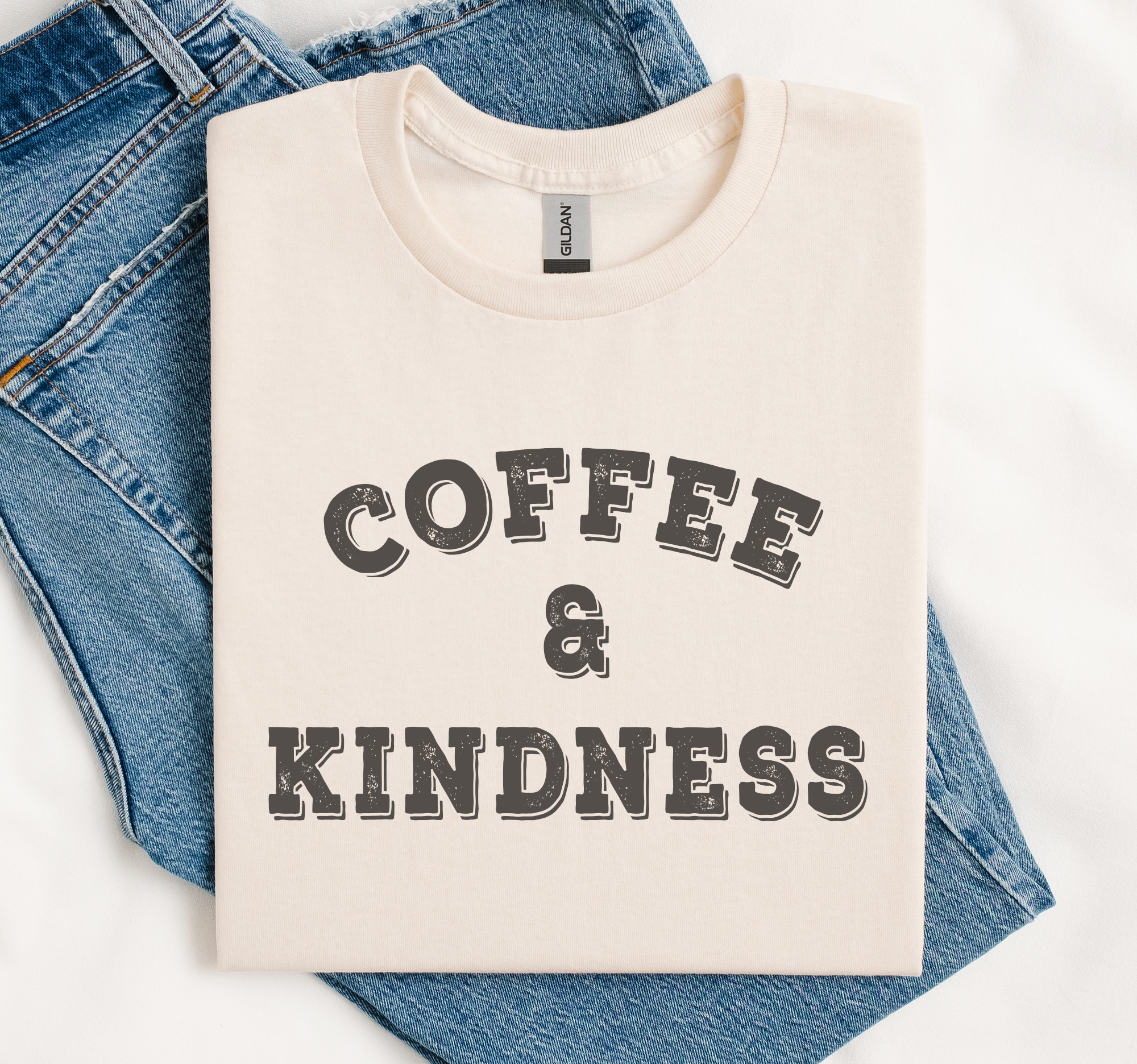 Coffee & Kindness Shirt, Coffee Gift Tee, Soft Gildan Unisex , , , Long Sleeve Tee