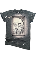 The Coffee - Skeleton Tarot Card Bleached Tee Unisex , , , Long Sleeve Tee