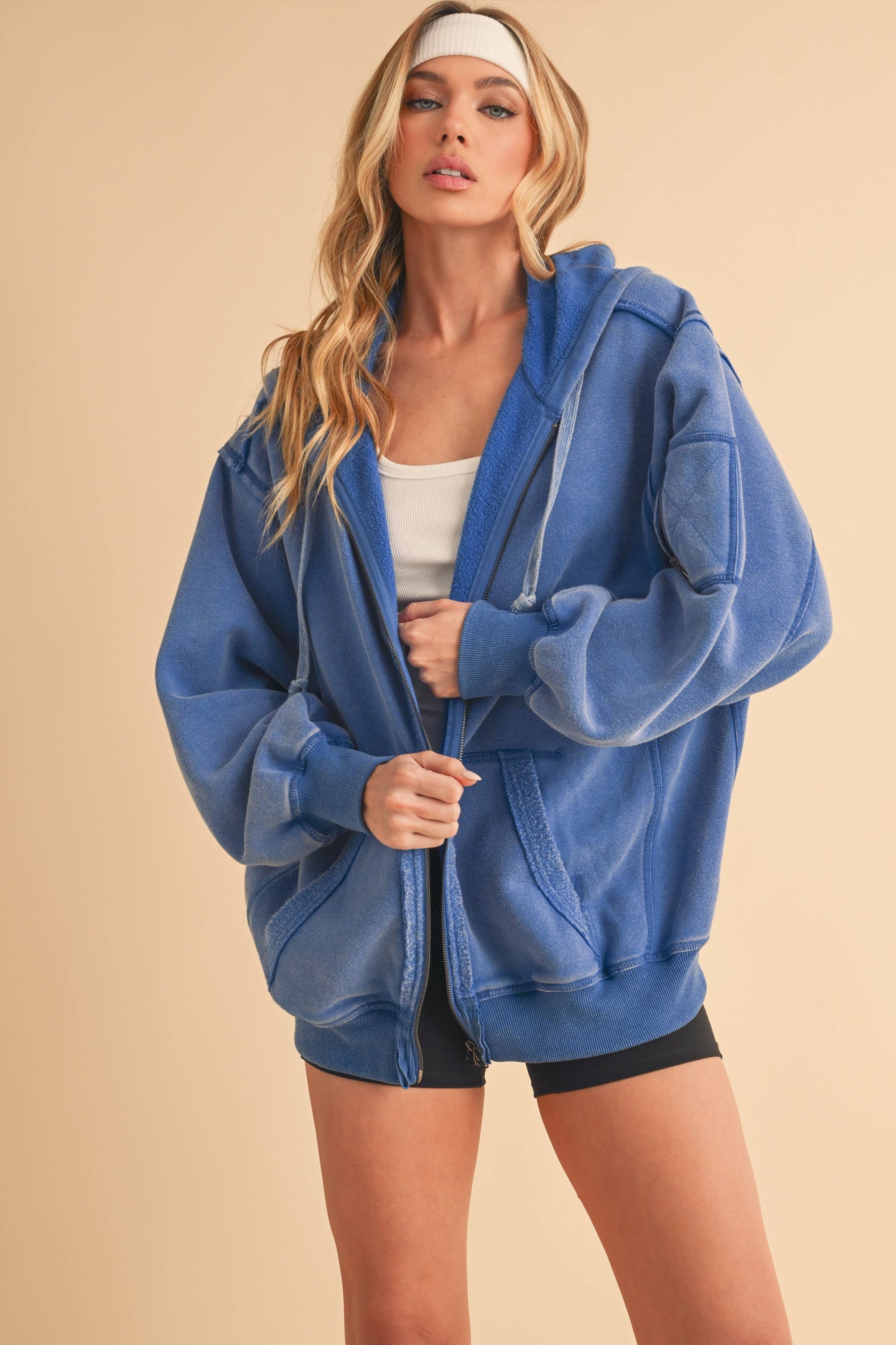 Fiori Zip-Front Jacket, Small | 5131EK Unisex , , , Long Sleeve Tee