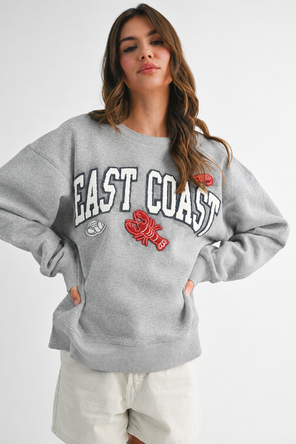 9134GK Modern Vintage Graphic Fleece Pullover Unisex , , , Long Sleeve Tee