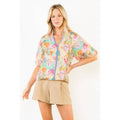 Floral Print Puff Sleeve Top Unisex , , , Long Sleeve Tee