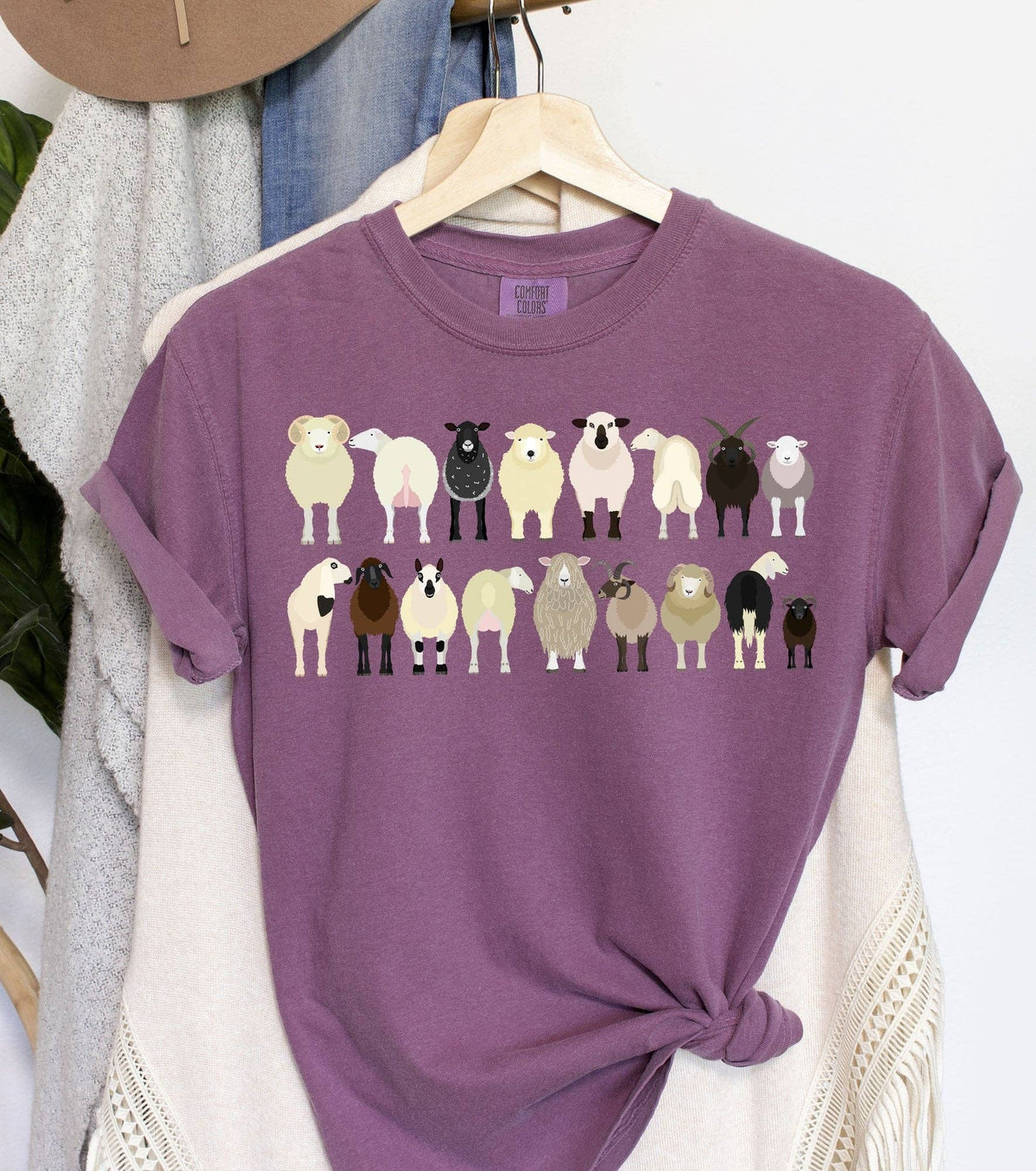 Sheep Breeds Farm Animal Lover Unisex , , , Long Sleeve Tee