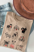 Women Dog Lover Graphic Print Short Sleeve Top Unisex , , , Long Sleeve Tee