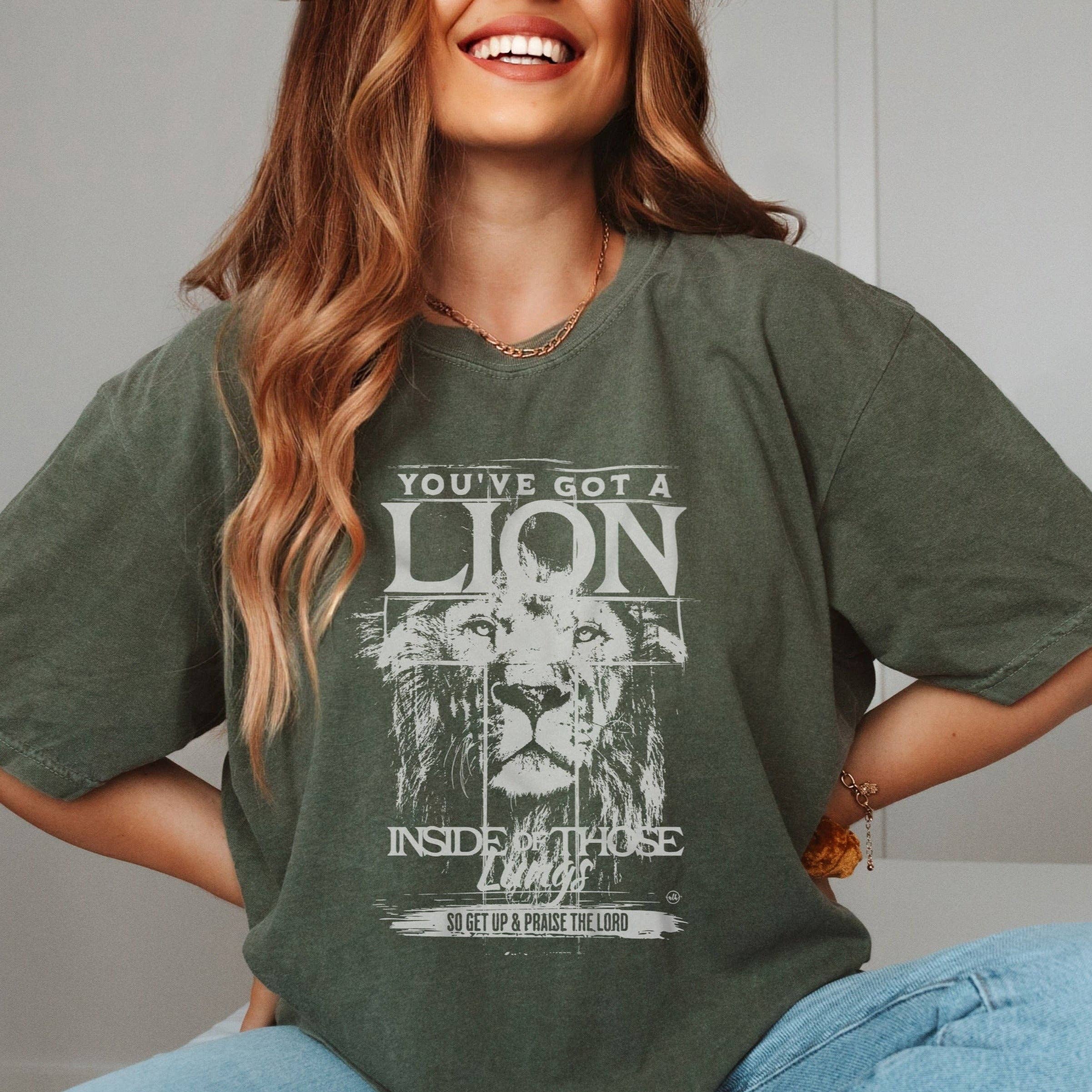 Lion Inside Those Lungs Moss Christian Tee Unisex , , , Long Sleeve Tee
