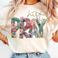 Just Pray Faux Yarn Unisex , , , Long Sleeve Tee
