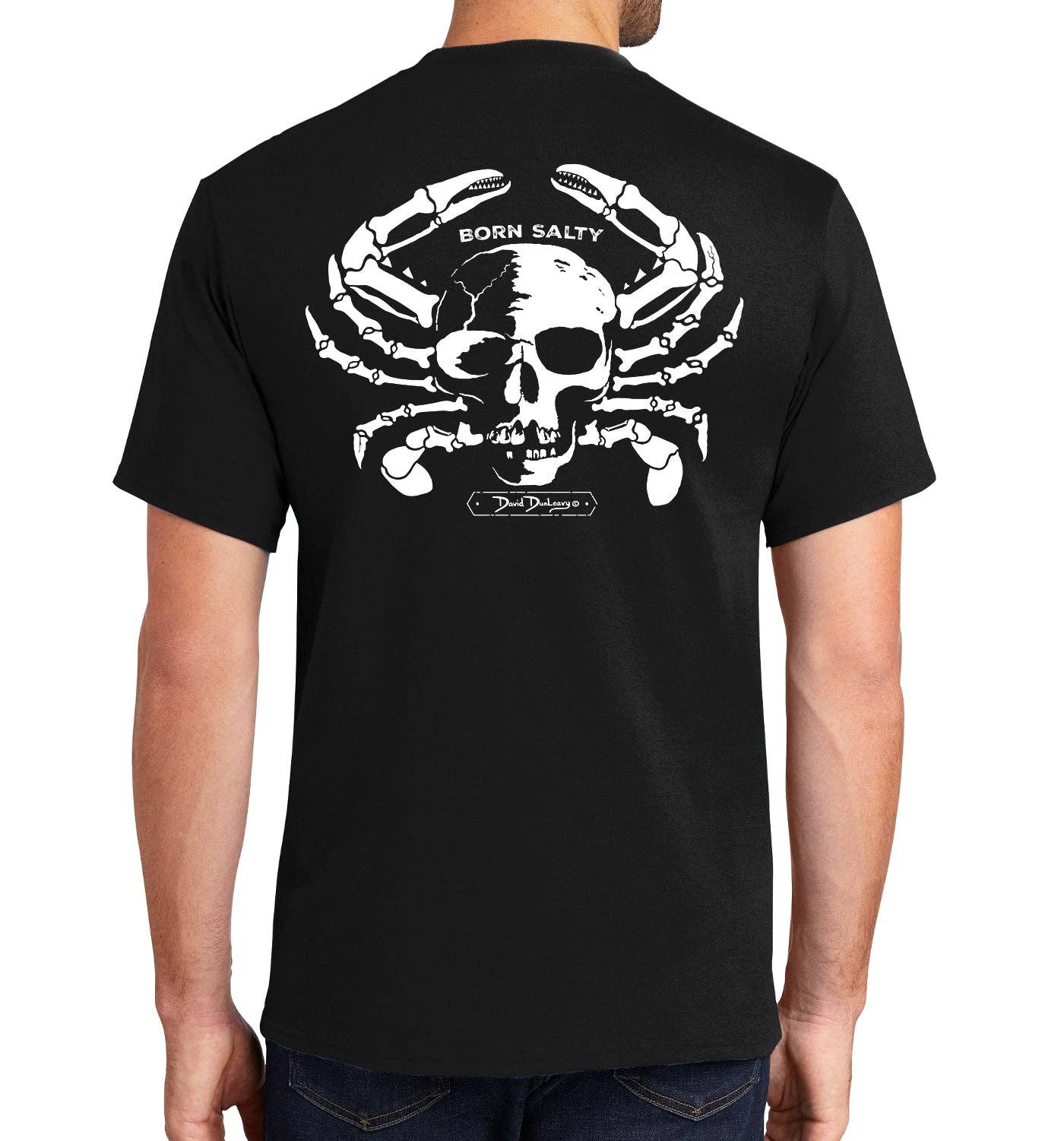 Men's Born Salty Skull Crab Short Sleeve Black Cotton Unisex , , , Long Sleeve Tee