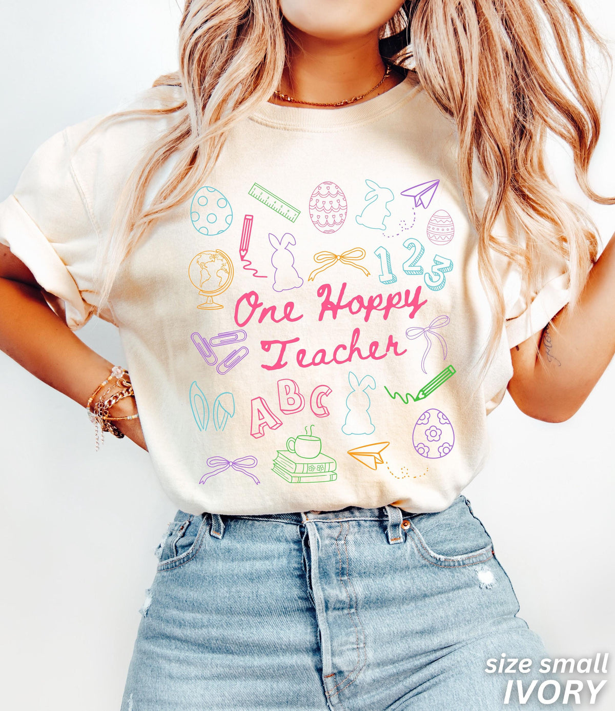 Easter Teacher Hoppy Teacher Comfort Colors Teacher Elementary Teacher Easter Tee Teacher