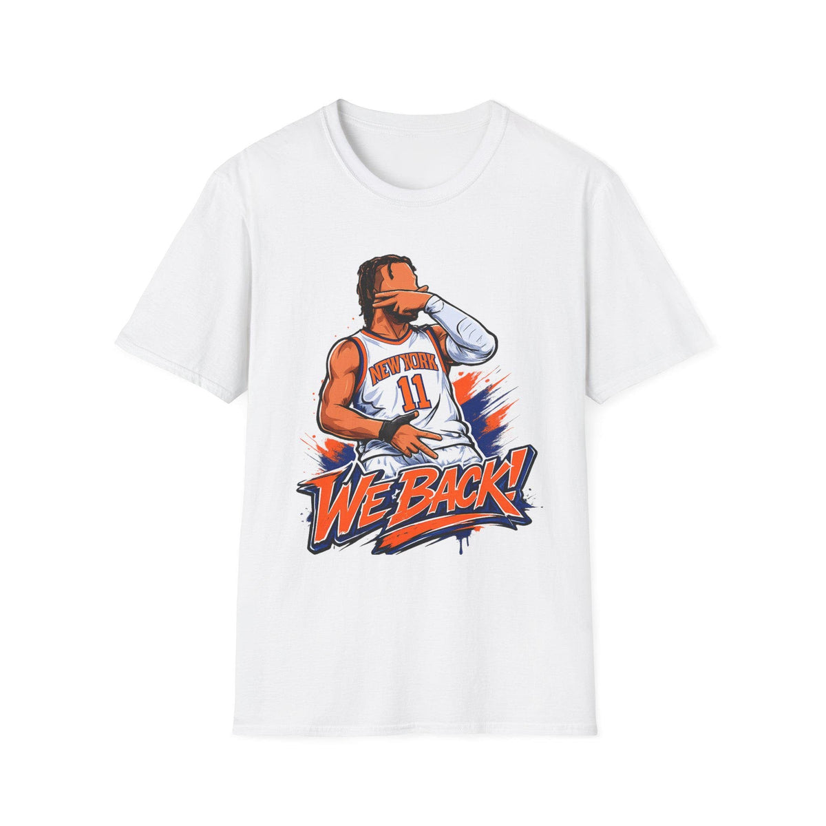 Knicks Brunson Back Team York Squad Goals White Tee Softstyle East