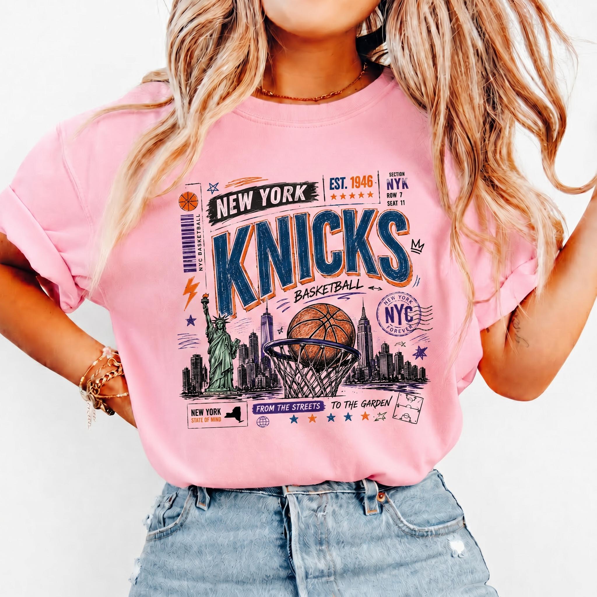 Comfort Colors York Basketball Retro Nyc Hoops Tee Vintage Streetwear Sports Comfort Colors