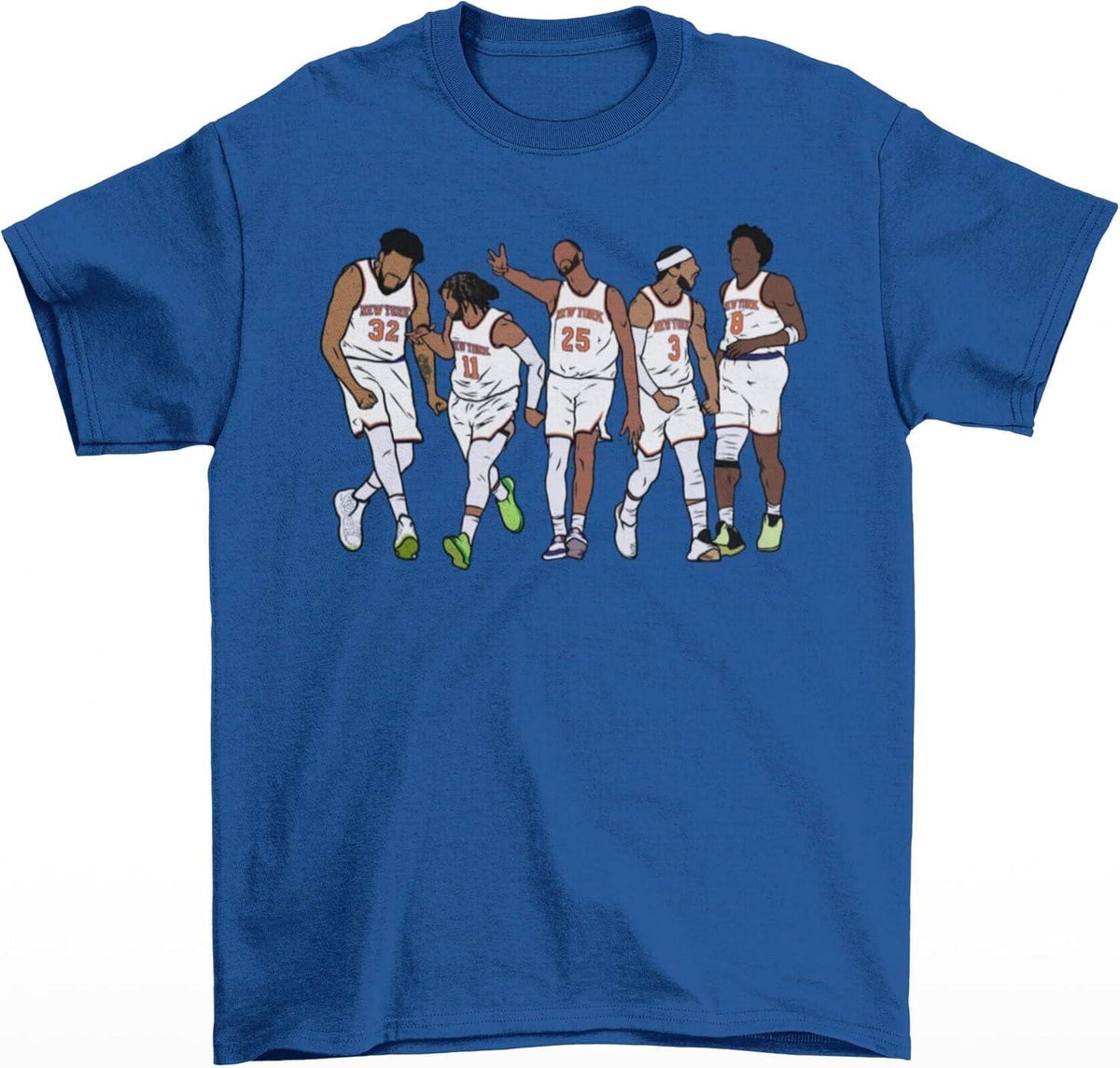 Ny Basketball Starting Brunson Towns Bridges Hart Anunoby Retro Tee