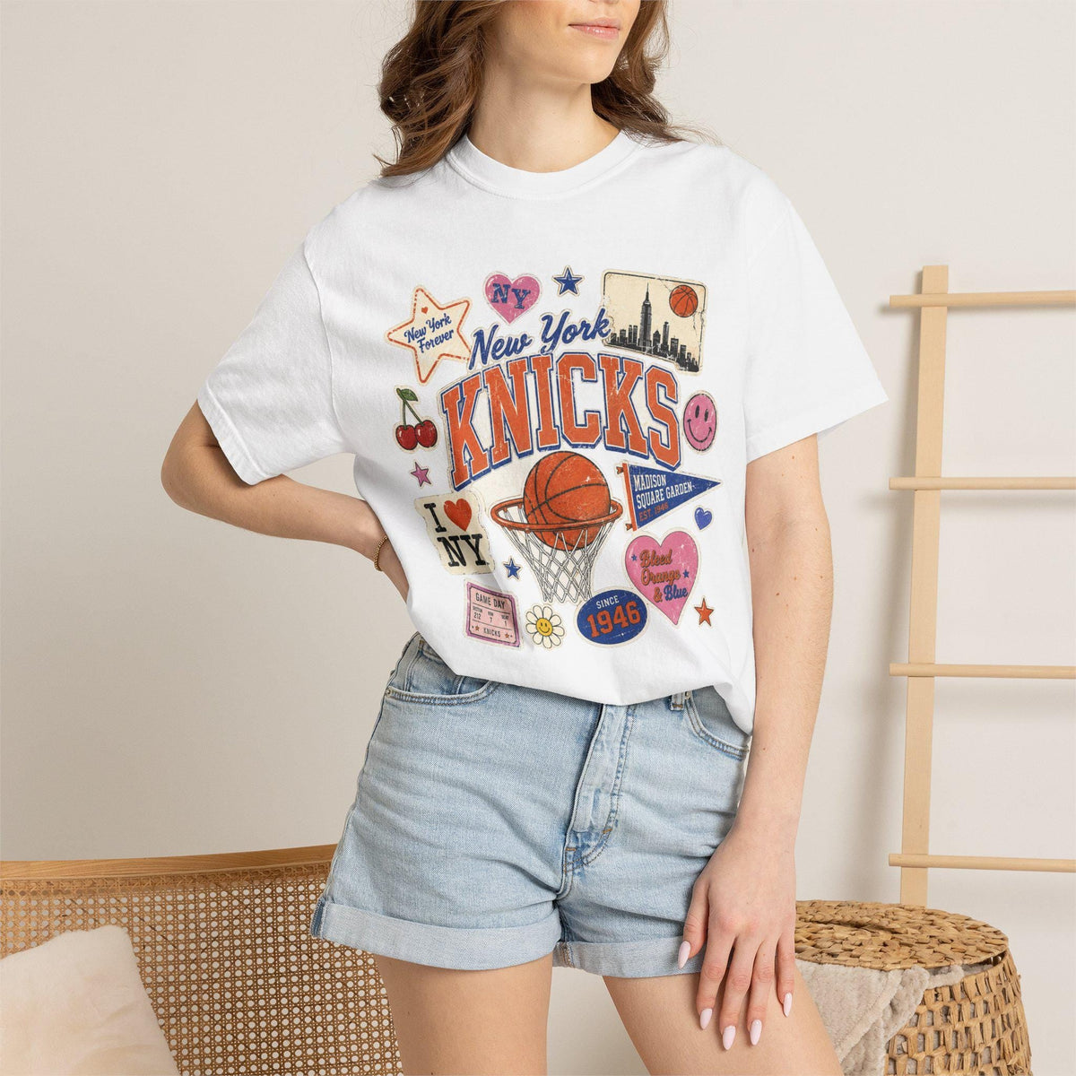 York Knicks Retro Patchwork Basketball Team Unisex