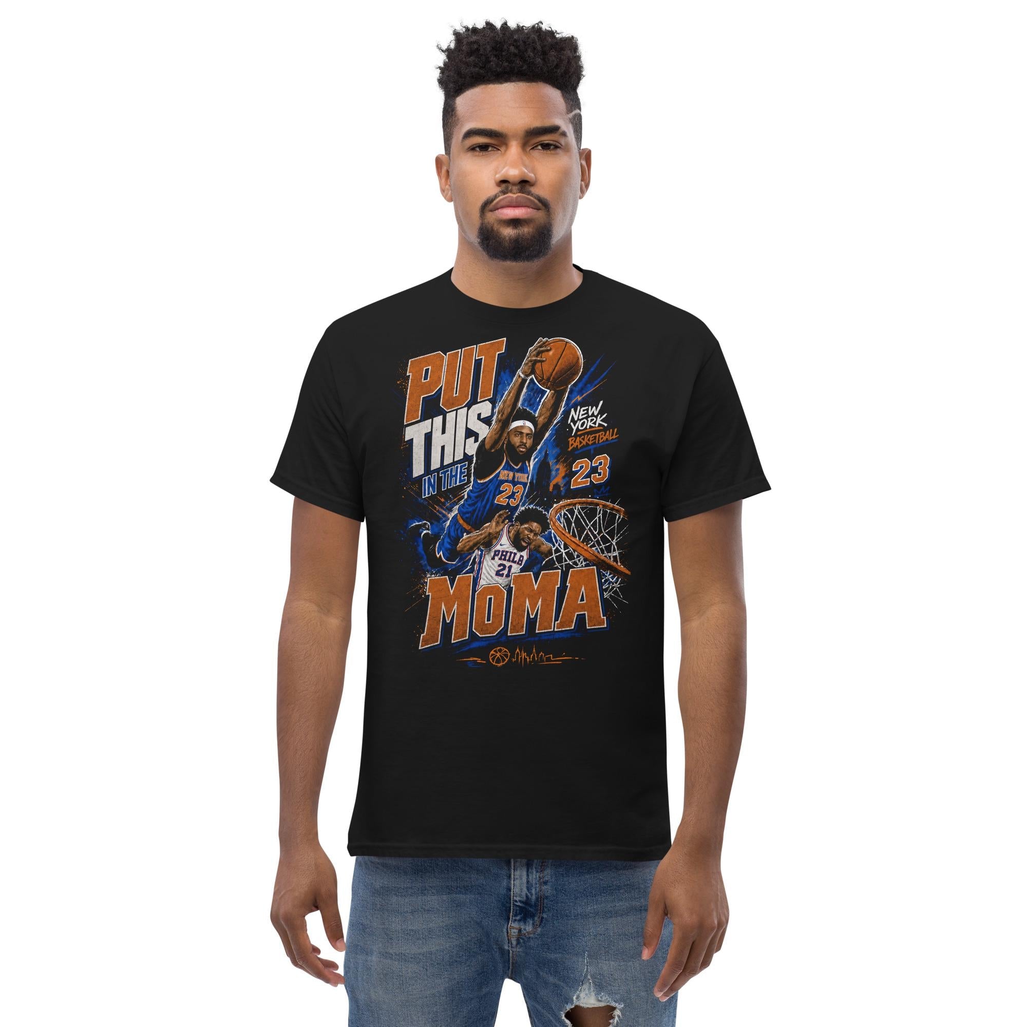 York Basketball Dunk Gothic Streetwear Orange Blue Hoops Fan Vintage Poster Basketball