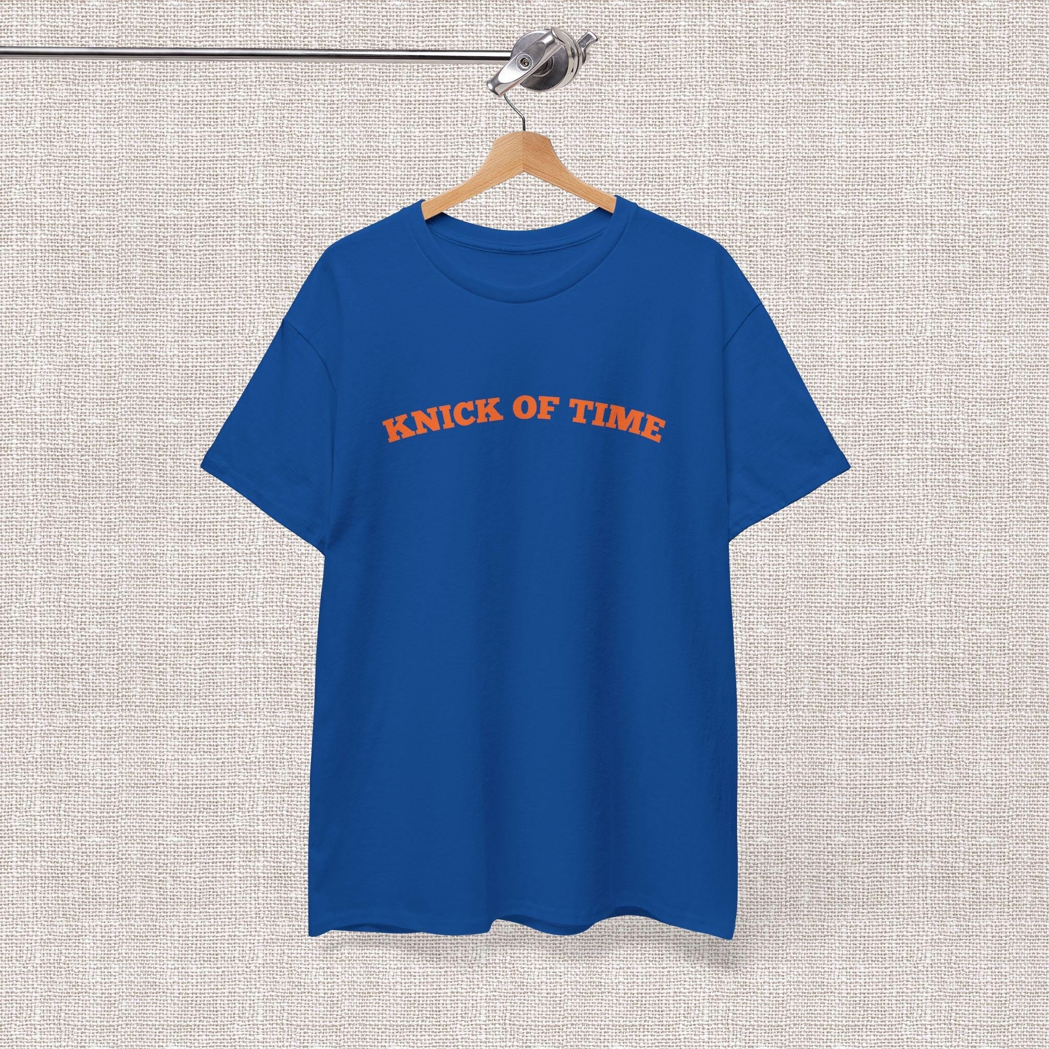 Knick Time Ny Basketball Pun Tee Sports Fan Blue Orange Game Day Retro Pop Culture