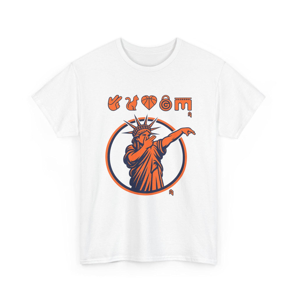 Statue Liberty Dabbing Tee Nyc Liberty Orange Navy Circle Sports Nyc Basketball