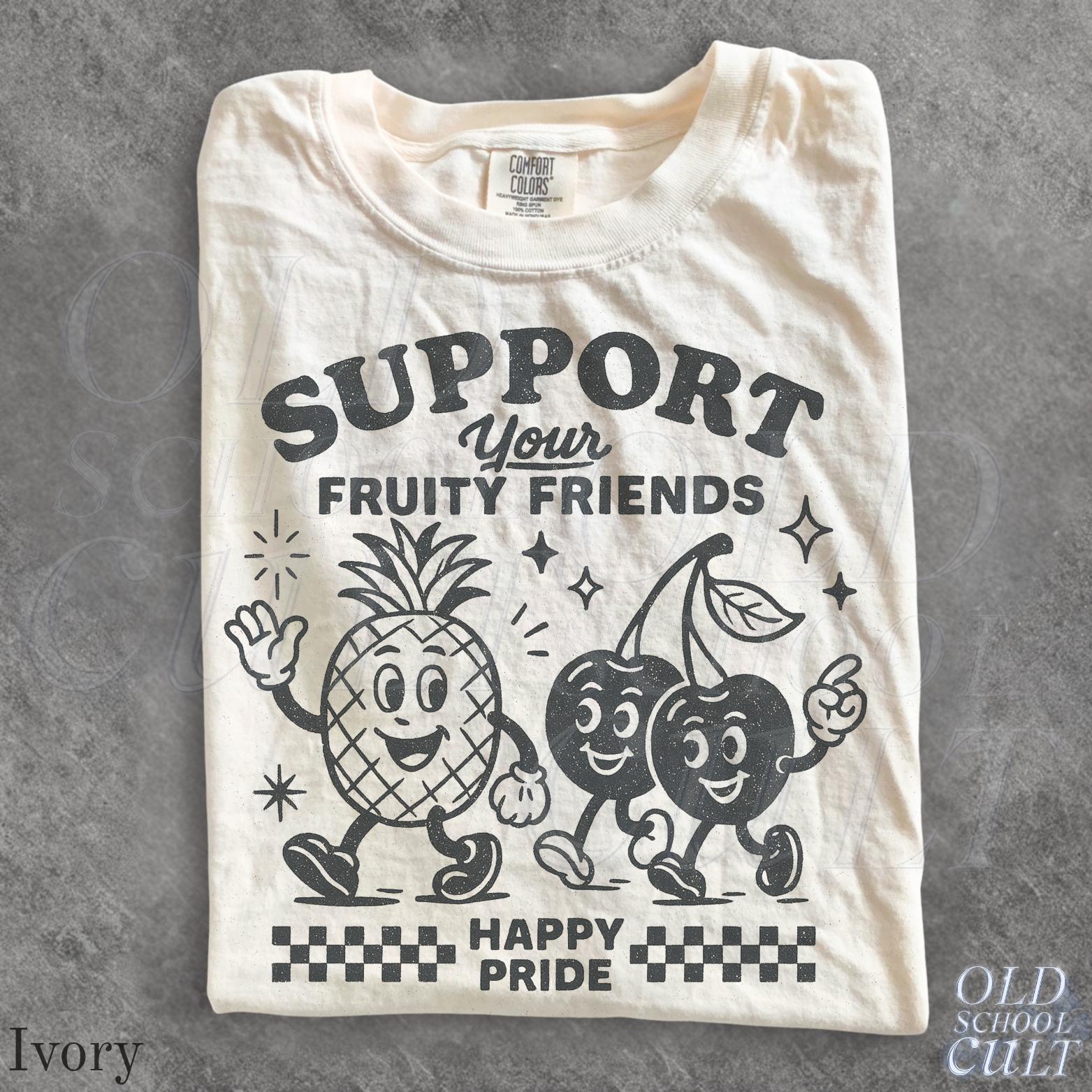 Fruity Friends Lgbtqia Pride Gay Rights Pride Rainbow Pride Parade Lgbtq Support Lesbian Comfort Colors