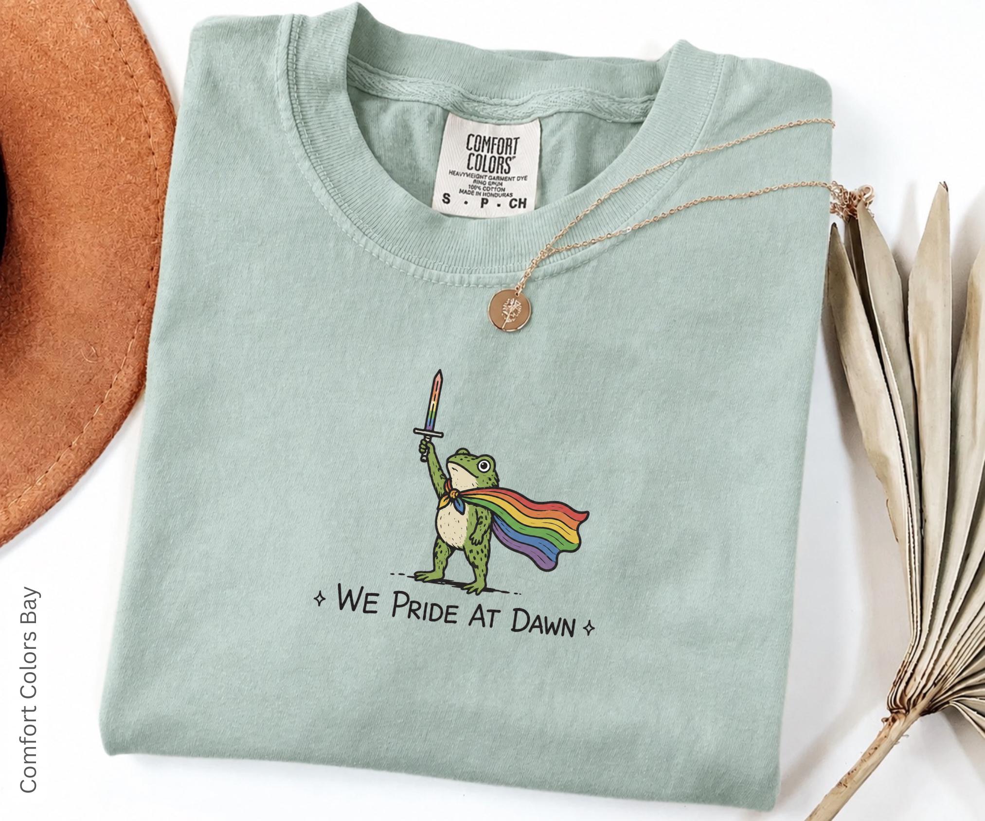 Pride Ride Dawn Frog Flag Comfort Colors Unisex