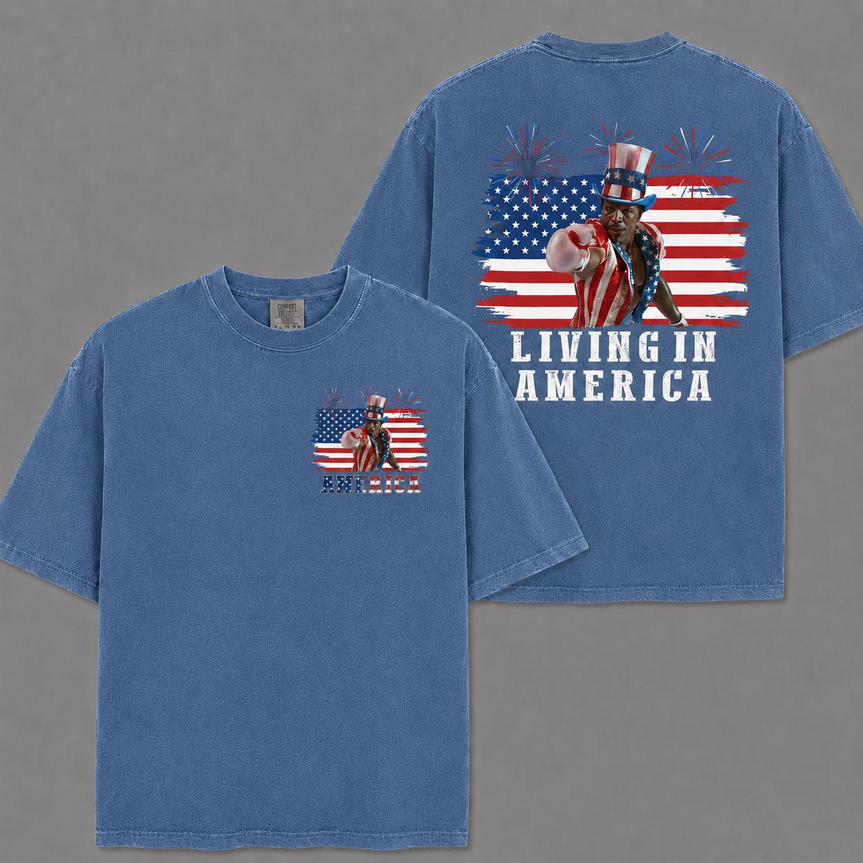 Apollo Creed Living America Comfort Colors Patriotic Boxing Fourth July Vintage America Retro Usa Fighter