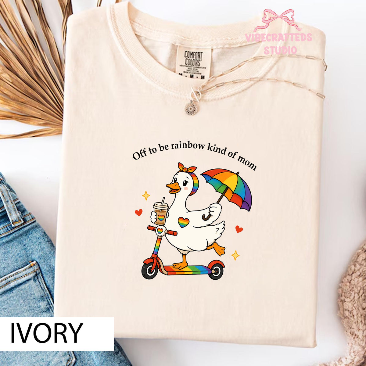Off Rainbow Kind Mom Comfort Colors Lgbt Goose Mom Tee Rainbow Duck Pride Mom Retro Queer Mom