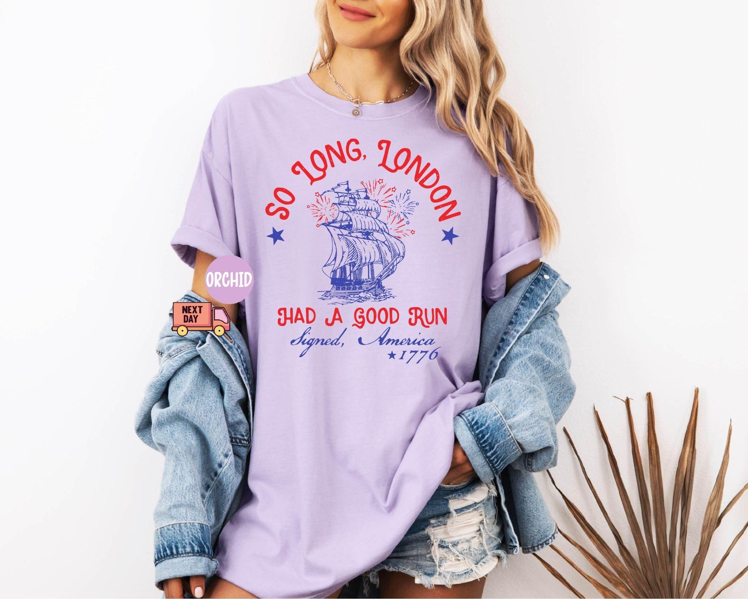 Comfort Colors Long London Good Run 4th July Patriotic Fourth July Tee July 4th