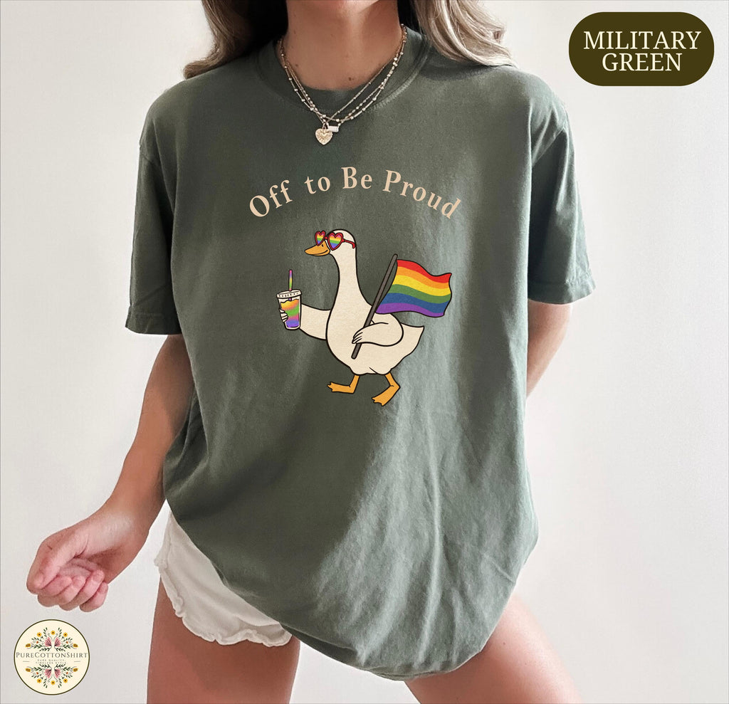 Off Proud Comfort Colors Pride Goose Lgbtq Rainbow Tee Pride Month Sweater Lesbian Gay Pride Human Rights Tee