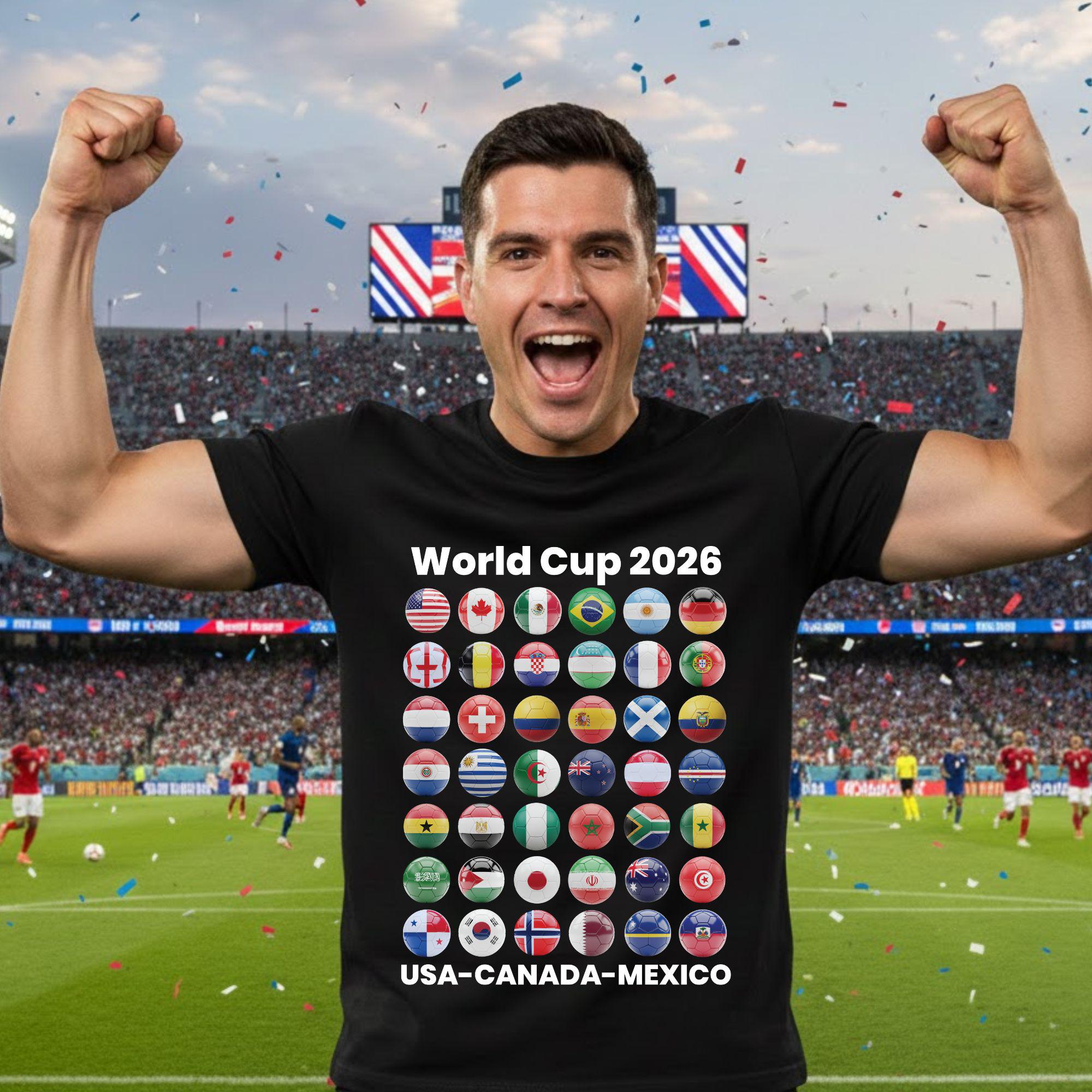 Soccer World Cup 2026 Country Ball Football Fan Game Day Tees Sports