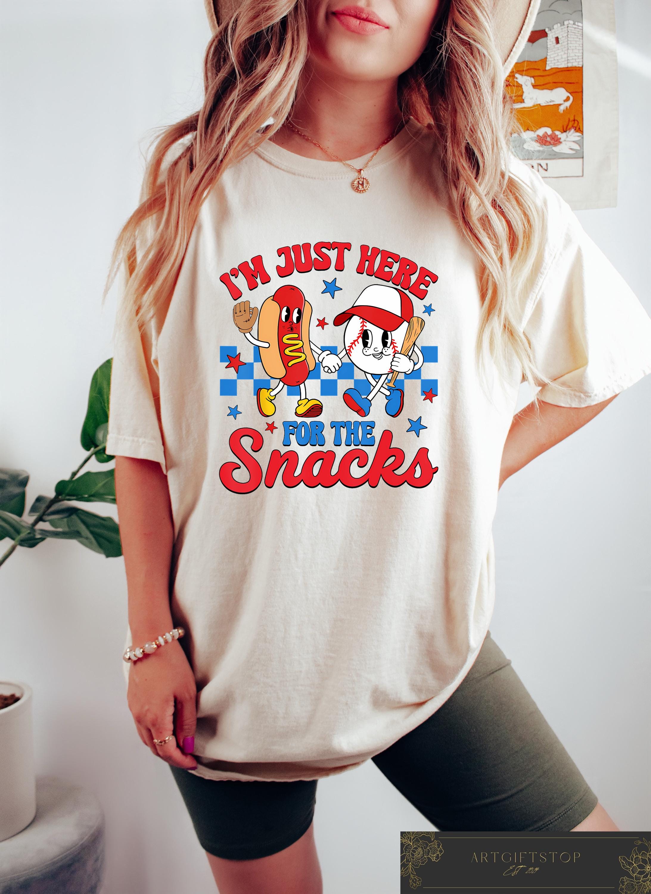 I'M Here Snacks Baseball Season Baseball Baseball Lover Game Day Sports Mom Tee