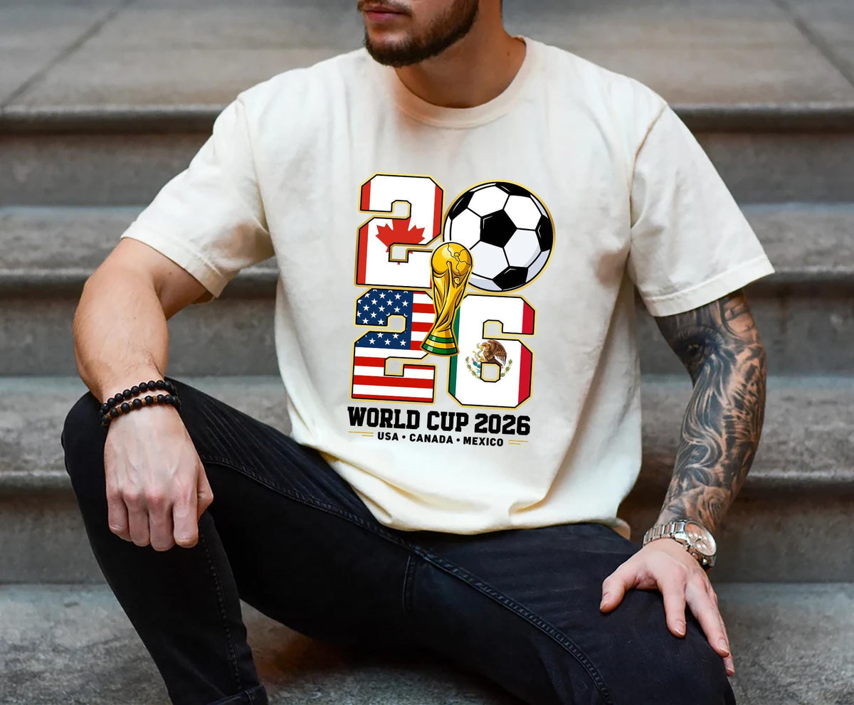 World Soccer 2026 Soccer Host Cities Usa Canada Mexico Soccer Fan Tee