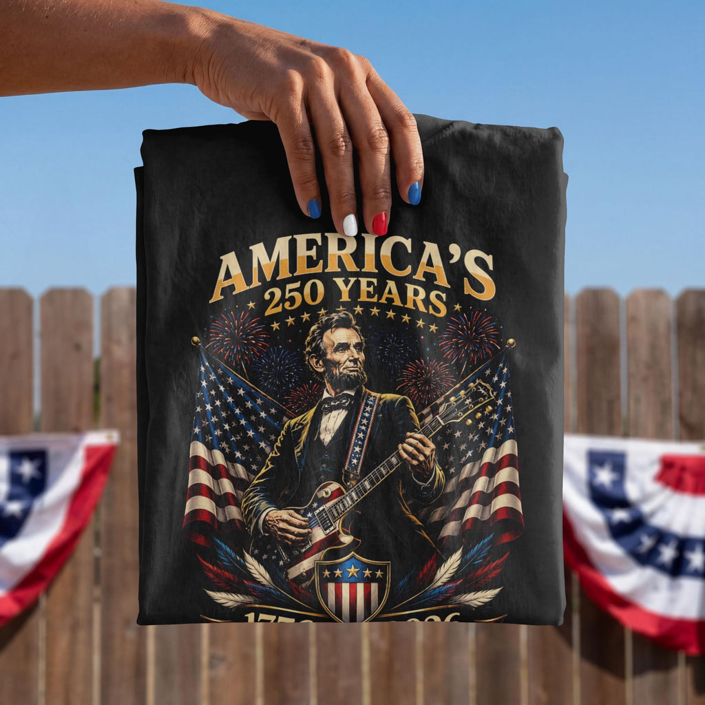 Usa 250 Year Tour Lincoln Playing Guitar 1776 2026 Patriotic 4th July Independence Day