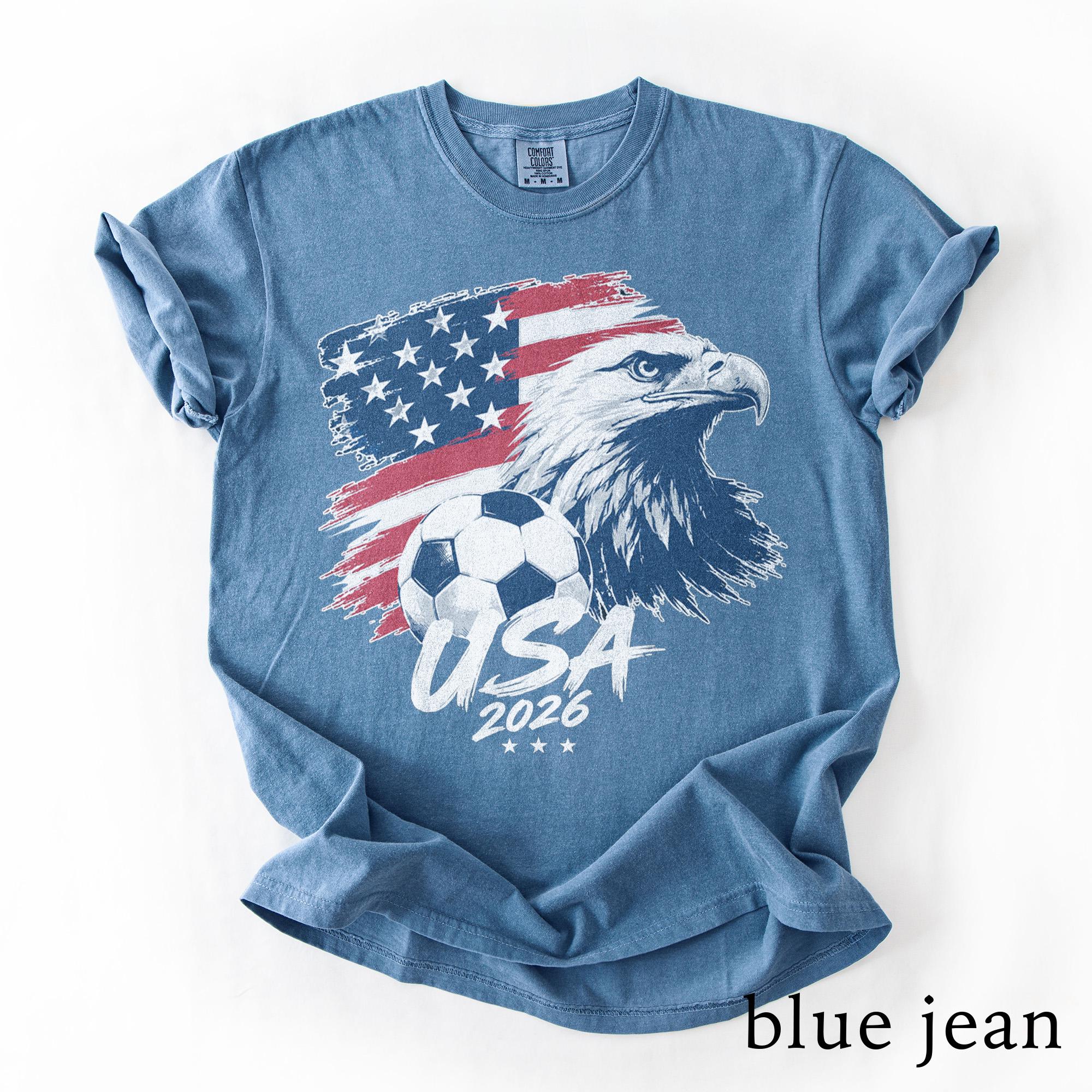 Vintage Usa World Cup 2026 Soccer American Eagle Football Fan Patriotic Sports Comfort Colors Tee
