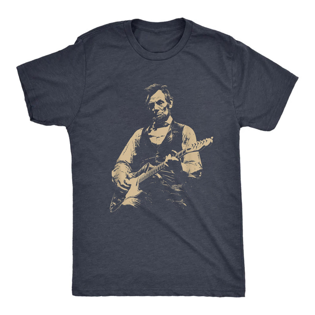 Abraham Lincoln Guitar Retro Political Humor Tee Unisex