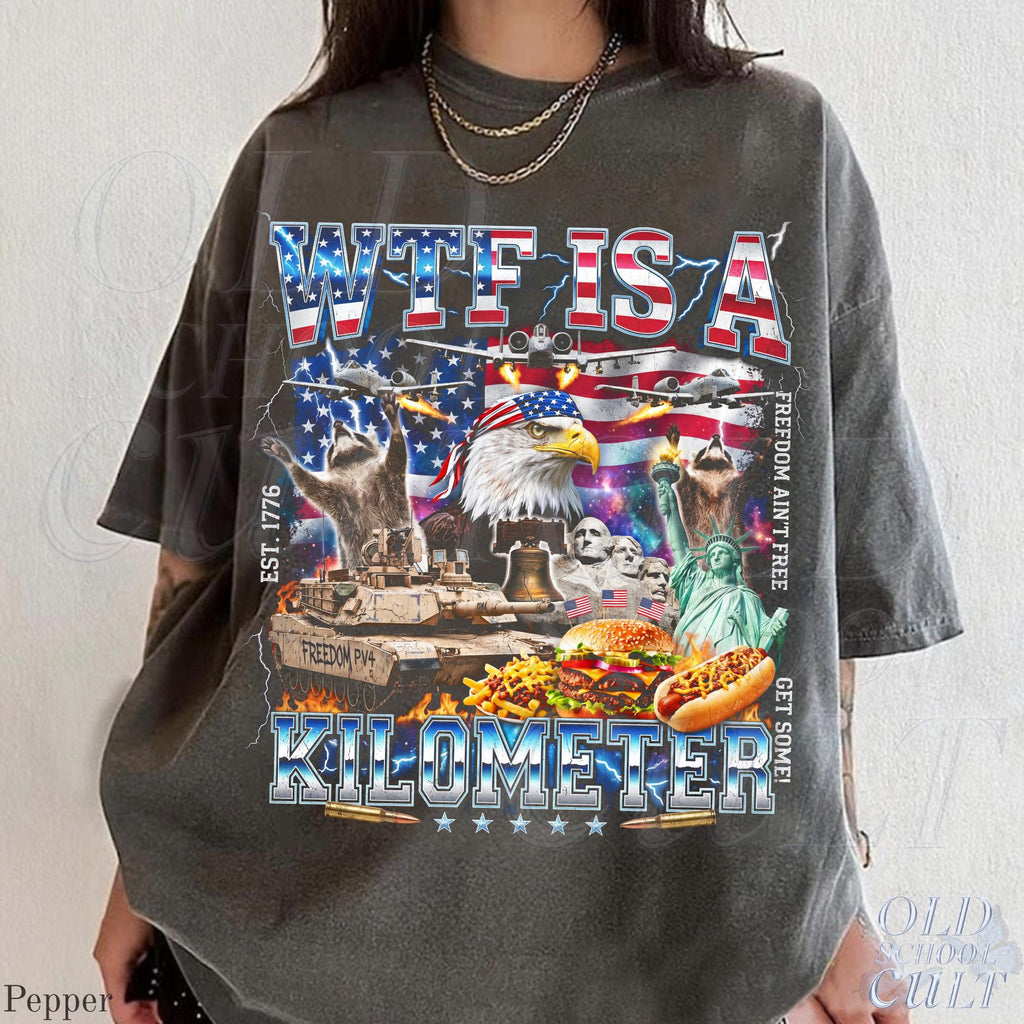 Wtf Kilometer Usa Patriotic Vintage American Eagle Meme 4th July Retro Freedom