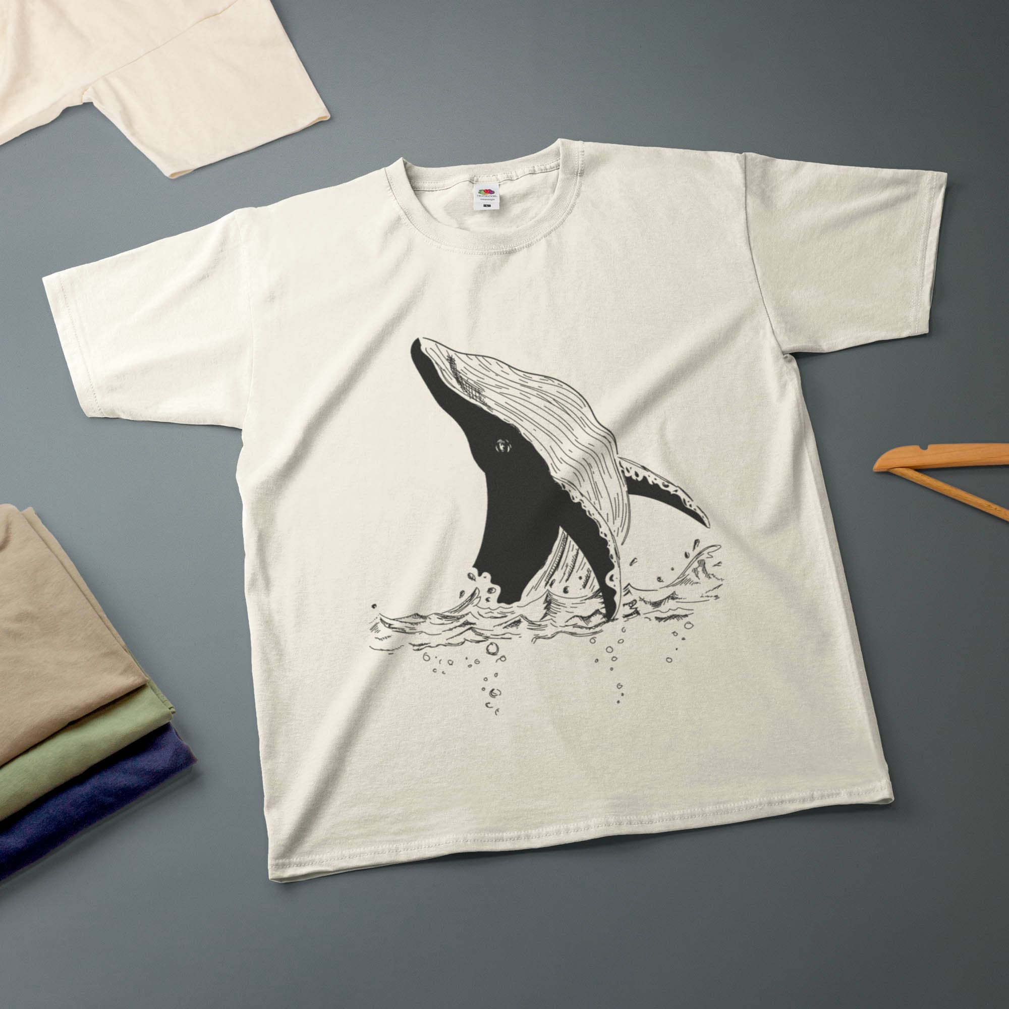Whale Ink Drawing Various Sizes Colours Tee Unisex