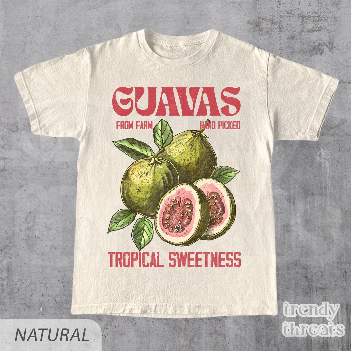 Guavas Retro Commercial Vintages Guavas Label Exotic Fruit Lover Tee