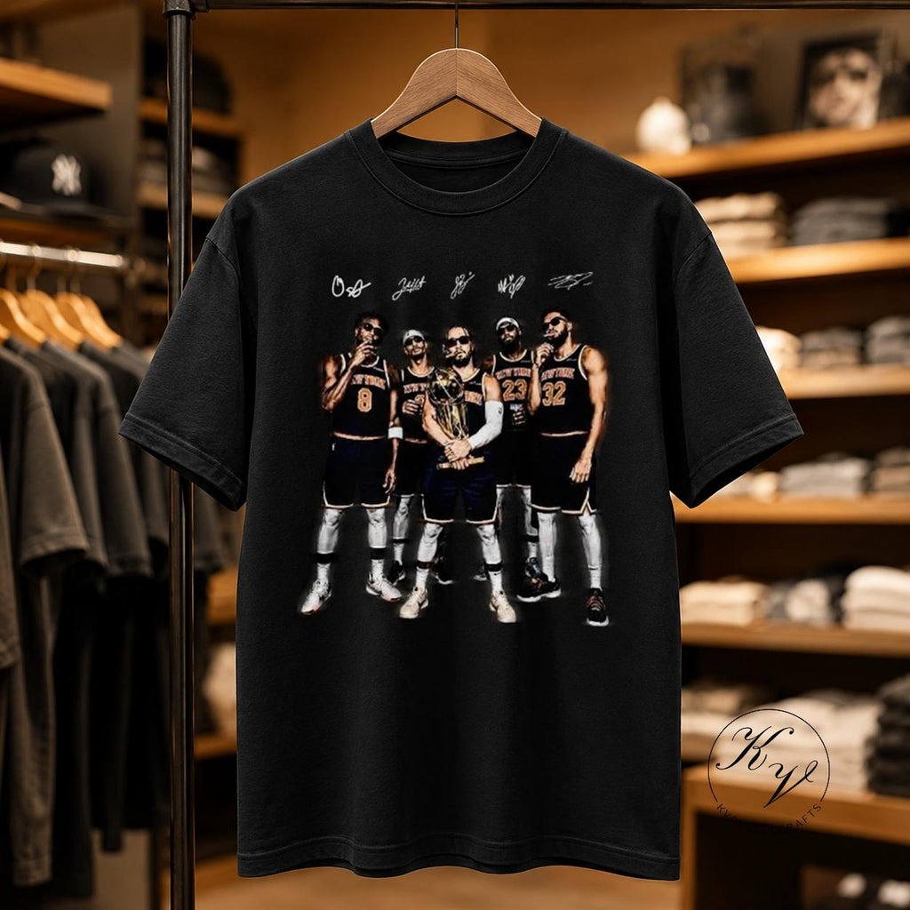York Knix Champions 2026 Gildan 5100 Black Basketball Tee Knix Fan Nba Finals