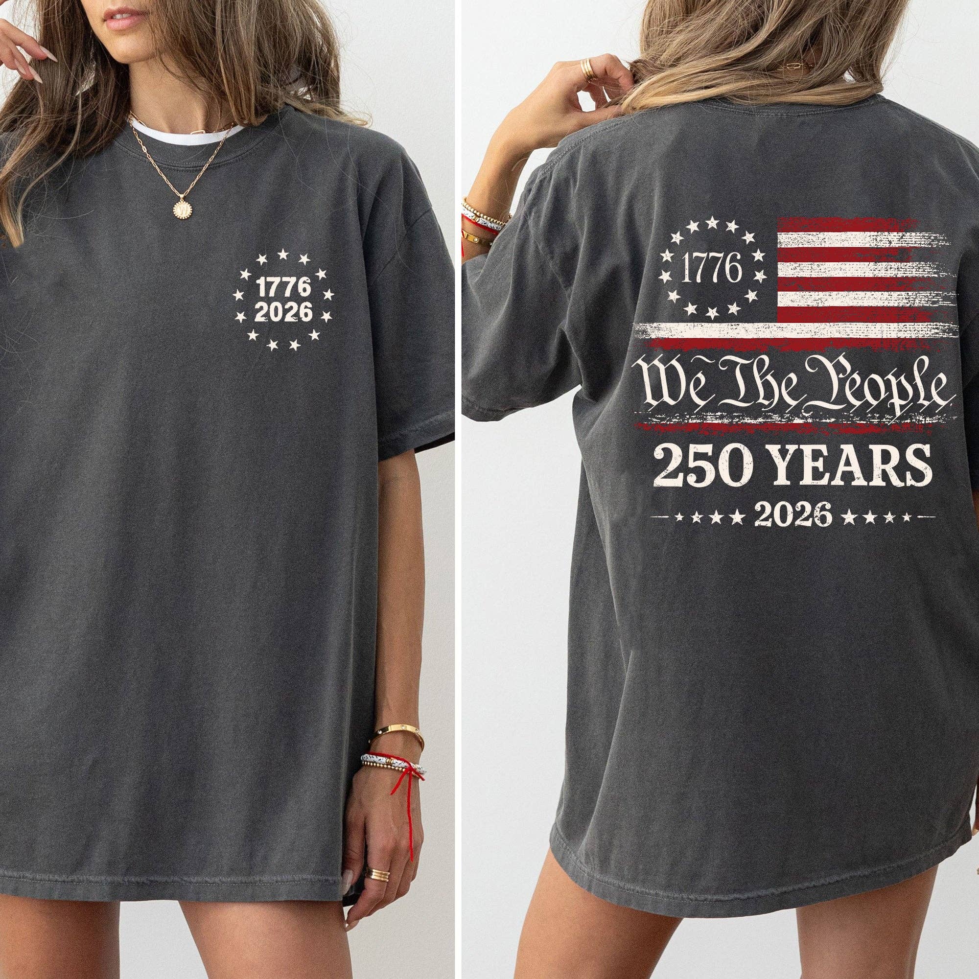 We the People, 250 Years, Flag, Comfort Colors Unisex , , , Long Sleeve Tee